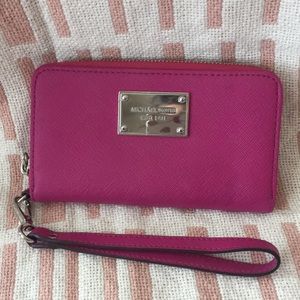 Pink Michael Kors Wristlet/Wallet